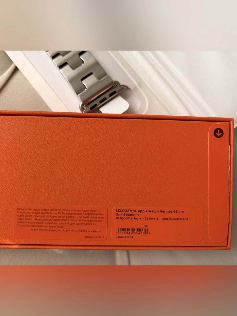 Apple Watch Band Hermès Grand H Stainless Steel Link Bracelet - Size 46mm
